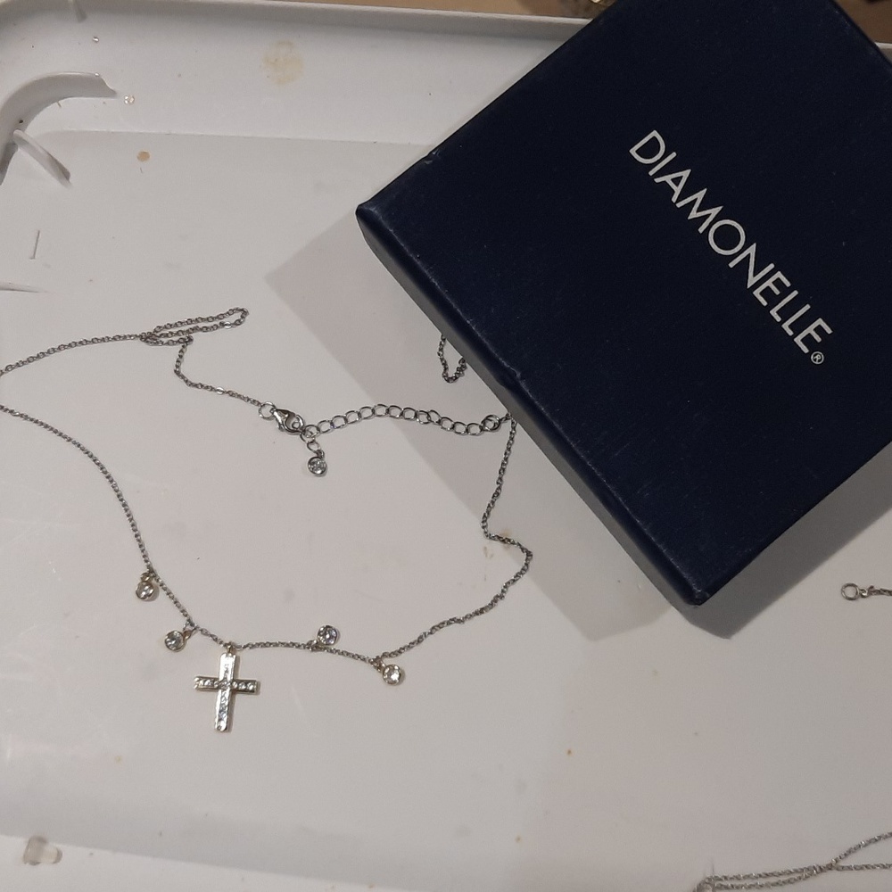 AUTHENTIC SOLID CZ DIAMONELLE 10K YELLOW GOLD OVER STERLING SILVER ✝️ CHAIN